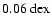 $0.06~{\rm dex}$
