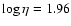 $\log\eta = 1.96$