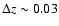 $\Delta z \sim 0.03$