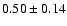 $0.50 \pm 0.14$