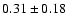 $0.31 \pm 0.18$