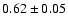 $ 0.62 \pm 0.05$