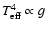 $T_{\rm eff}^4 \propto g$