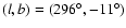 $(l,b)=(296^{\circ },-11^{\circ })$