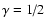 $\gamma = {1 \mathord{\left/ {\vphantom {1 2}}
\right. \kern-\nulldelimiterspace} 2}$