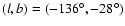 $(l,b)=(-136^\circ, -28^\circ)$