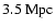 $3.5~{\rm Mpc}$