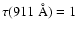 $\tau(911~\AA)=1$