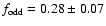 $f_{\rm odd}=0.28\pm0.07$