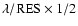 $\lambda /\rm RES \times 1/2$