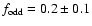 $f_{\rm odd}=0.2 \pm 0.1$