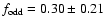 $f_{\rm odd}=0.30 \pm 0.21$