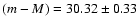 $(m-M)=30.32 \pm 0.33$