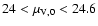 $24<\mu_{\rm V,0}<24.6$