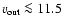 $v_{\rm out}\la 11.5$