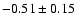 $-0.51\pm0.15$