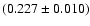 $(0.227 \pm 0.010)$