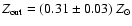 $Z_{\rm out}=(0.31 \pm0.03)~Z_{\odot}$