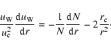 \begin{displaymath}\frac{u_\ensuremath{{\rm W}} }{u_\ensuremath{{\rm c}} ^2} \fr...
...emath{{\rm d}} r} - 2 \frac{r_\ensuremath{{\rm c}} }{r^2}\cdot
\end{displaymath}