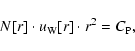 \begin{displaymath}N[r] \cdot u_\ensuremath{{\rm W}} [r] \cdot r^2 = C_\ensuremath{{\rm P}} ,
\end{displaymath}