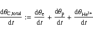 \begin{displaymath}\frac{\ensuremath{{\rm d}}\theta_{\ensuremath{{\rm C,total}} ...
...theta_{{\ensuremath{{\rm He}} }^{2+}}}{\ensuremath{{\rm d}} t}
\end{displaymath}