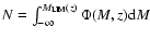 $N=\int^{M_{\rm LIM}(z)}_{-\infty}\Phi(M,z){\rm d}M$