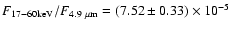 $F_{\rm 17{-}60 keV}/F_{\rm 4.9~\mu
m}=(7.52\pm0.33)\times 10^{-5}$