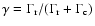 $\gamma=\Gamma_{\rm r}/(\Gamma_{\rm r}+\Gamma_{\rm c})$
