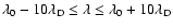 $\lambda_0 - 10\lambda_{\rm D} \leq \lambda \leq \lambda_0 + 10\lambda_{\rm D}$