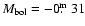$M_{\rm bol}=-0\hbox{$.\!\!^{\rm m}$ }31$