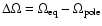$\Delta\Omega = \Omega_{\rm eq} -
\Omega_{\rm pole}$