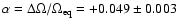 $\alpha=\Delta\Omega/\Omega_{\rm eq}=+0.049\pm0.003$