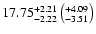 $ 17.75^{+2.21}_{-2.22}\left(^{+4.09}_{-3.51}\right)$