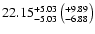 $22.15^{+5.03}_{-5.03}\left(^{+9.89}_{-6.88}\right)$