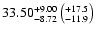$ 33.50^{+9.00}_{-8.72}\left(^{+17.5}_{-11.9}\right)$