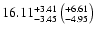 $ 16.11^{+3.41}_{-3.45}\left(^{+6.61}_{-4.95}\right)$