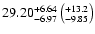 $29.20^{+6.64}_{-6.97}\left(^{+13.2}_{-9.85}\right)$