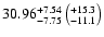$ 30.96^{+7.54}_{-7.75}\left(^{+15.3}_{-11.1}\right)$