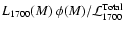 $L_{1700}(M)~\phi(M)/{\cal L}_{1700}^{{\rm Total}}$