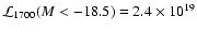 ${\cal L}_{1700}(M<-18.5)=2.4\times10^{19}$