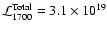${\cal L}_{1700}^{{\rm Total}}=3.1\times10^{19}$