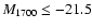 $M_{1700}\le -21.5$