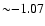 ${\sim}{-}1.07$