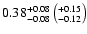 $0.38^{+0.08}_{-0.08}\left(^{+0.15}_{-0.12}\right)$