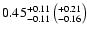 $0.45^{+0.11}_{-0.11}\left(^{+0.21}_{-0.16}\right)$