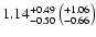 $1.14^{+0.49}_{-0.50}\left(^{+1.06}_{-0.66}\right)$