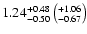$1.24^{+0.48}_{-0.50}\left(^{+1.06}_{-0.67}\right)$
