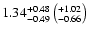 $1.34^{+0.48}_{-0.49}\left(^{+1.02}_{-0.66}\right)$