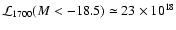 ${\cal L}_{1700}(M<-18.5)\simeq 23\times10^{18}$