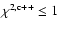 $\chi ^{2,\rm c++} \leq 1$
